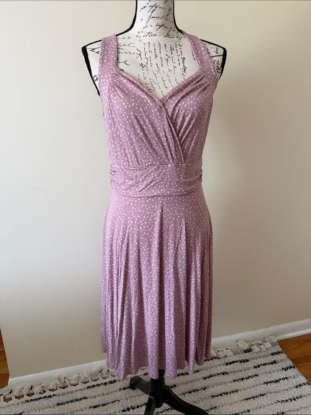 Mauve Sleeveless Wrap-Front Midi Dress